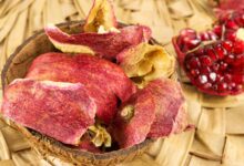 تجفيف قشر الرمان