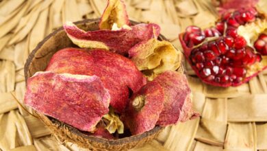 تجفيف قشر الرمان